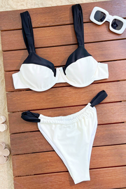White and Black Classy Contrast Bikini