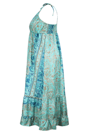 Plus Size Summer Days Blue Spaghetti Strap Long Dresses