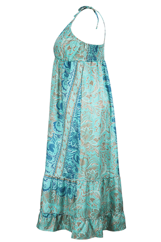 Plus Size Summer Days Blue Spaghetti Strap Long Dresses