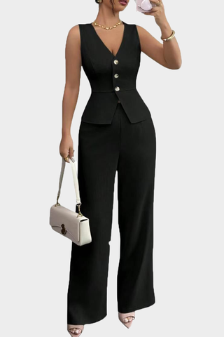 Business Babe Professional Two Piece Halter Top Long Pants