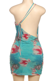 Floral Print Cross Back Mini Dress