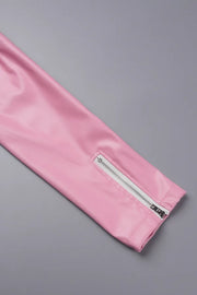 Pink Street Print Patchwork O Neck Outerwear