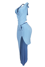 Backless Halther Dress Straps Sleeveless Two Piece