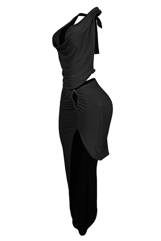 Backless Halther Dress Straps Sleeveless Two Piece