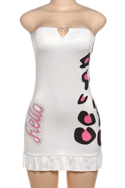 Keepin' It Cute Pink Spotted White Dress