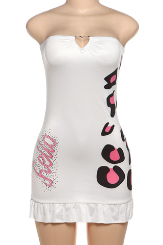Keepin' It Cute Pink Spotted White Dress