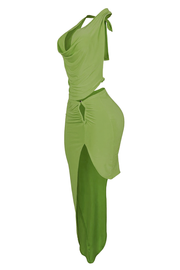 Backless Halther Dress Straps Sleeveless Two Piece
