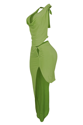Backless Halther Dress Straps Sleeveless Two Piece