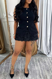 Keepin' It classy Two piece set Flower Skirt button up Top