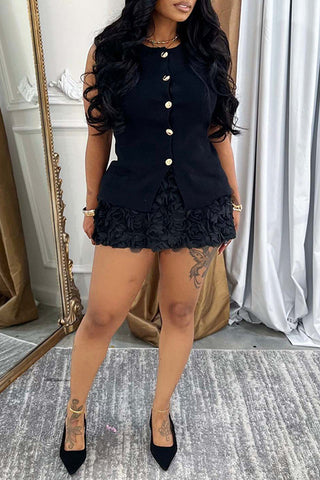 Keepin' It classy Two piece set Flower Skirt button up Top