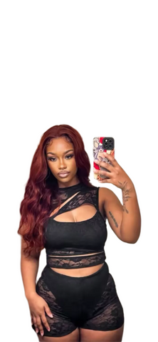 Asymmetrical Black Lace Cut Out Sexy Mami