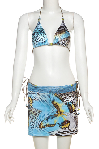 Animal Print 3 Piece set Blue and Brown