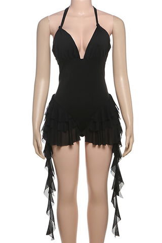 Baddie Dress Body Snatching Black Mini Dress