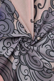 Purple Sexy Casual Print See-through Backless Half A Turtleneck Skinny Jumpsuits