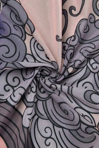 Purple Sexy Casual Print See-through Backless Half A Turtleneck Skinny Jumpsuits