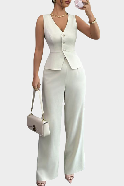 Business Babe Professional Two Piece Halter Top Long Pants