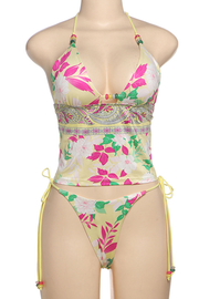 Tropical Gal Two Piece Colorful beads strap two piece