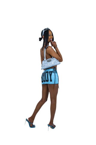 Body Letter Print Lace Up Backless 3 Piece Sets