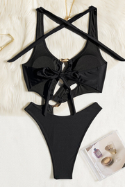 Black Swimsuit Asymmetrical One Piece
