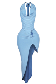 Backless Halther Dress Straps Sleeveless Two Piece