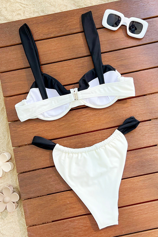 White and Black Classy Contrast Bikini